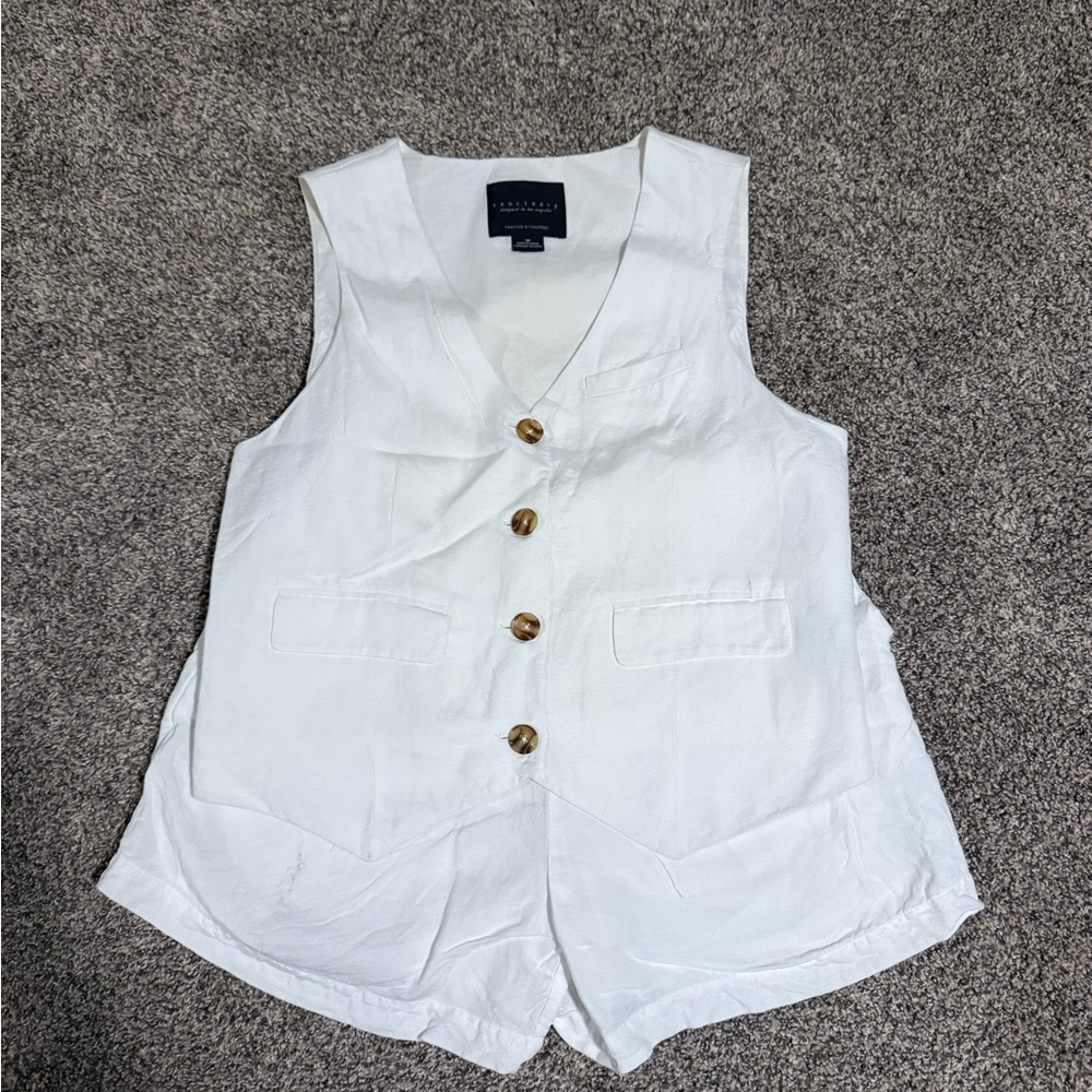 Sanctuary White Vest & Shorts Set
